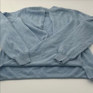 Elegant Sky Blue V-Neck Sweater for Women